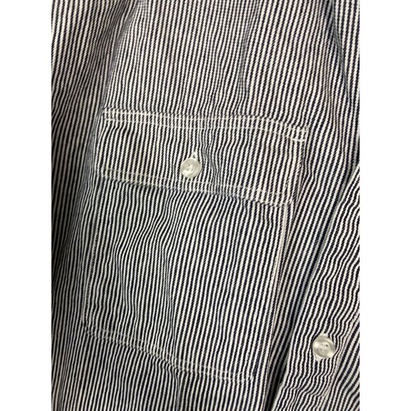 Ben Davis Heavyweight Cotton Hickory Striped Button Up Work Shirt Sz 3XL Shacket - Picture 10 of 16